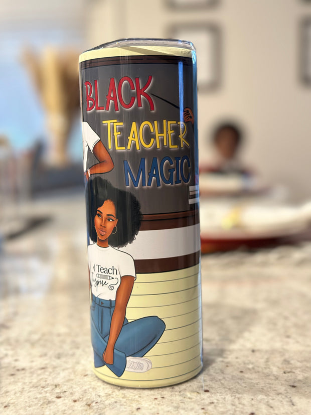 Black Teacher Magic Tumbler