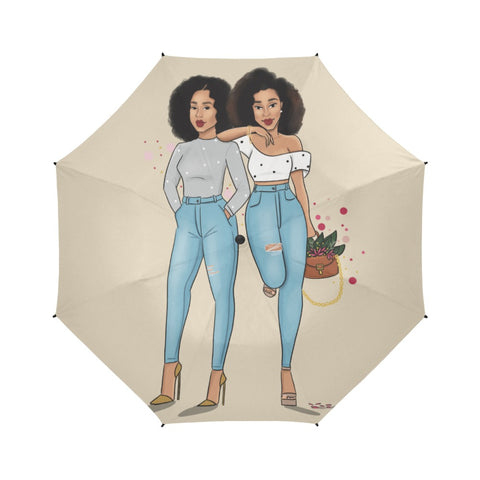 Friends Semi-Automatic Foldable Umbrella