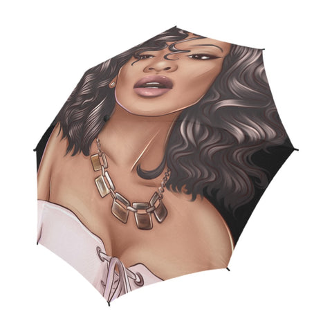 Melanin Woman Semi-Automatic Foldable Umbrella