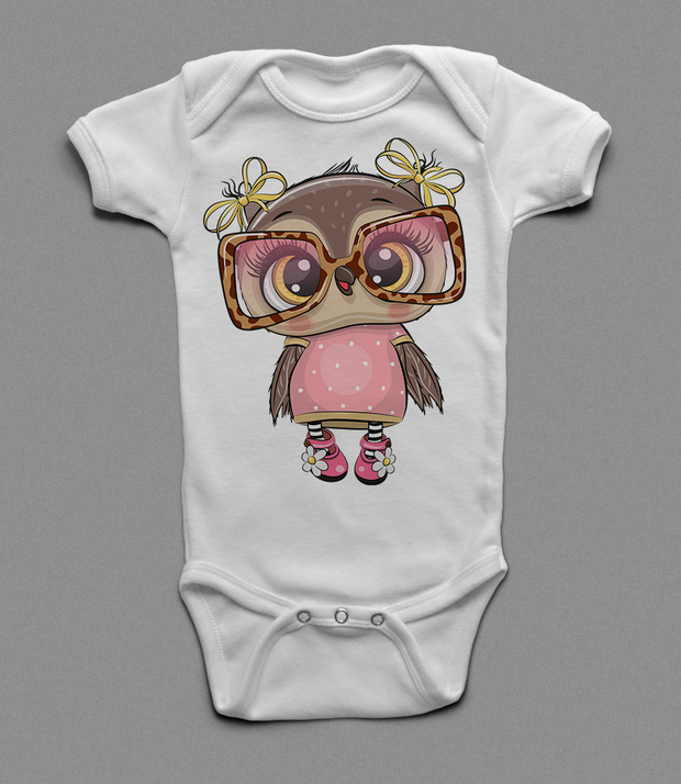 Owl with Glasses Onesie/Kids Tee