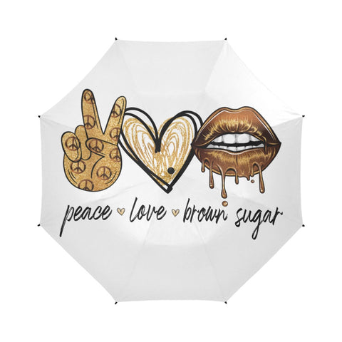 Brown Sugar Melanin Semi-Automatic Foldable Umbrella