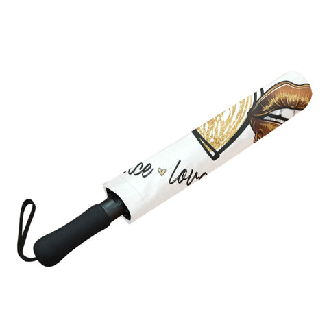 Brown Sugar Melanin Semi-Automatic Foldable Umbrella