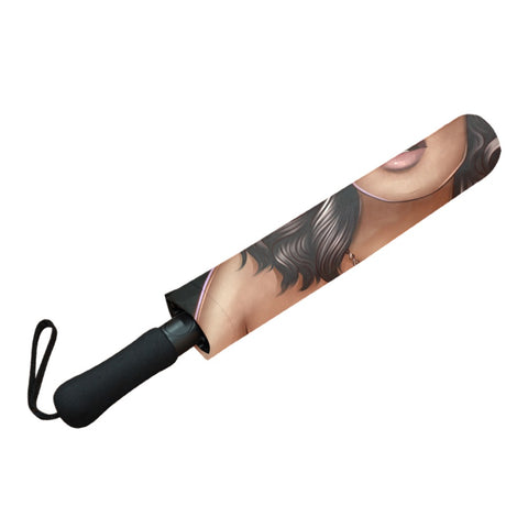 Melanin Woman Semi-Automatic Foldable Umbrella