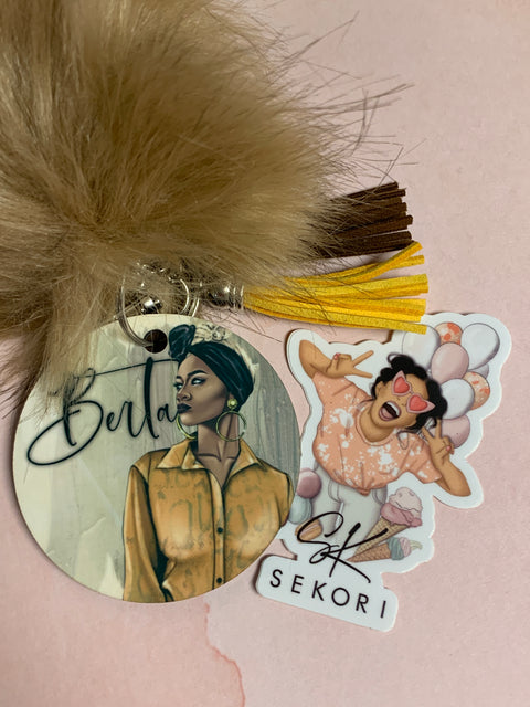 Circle custom keychain